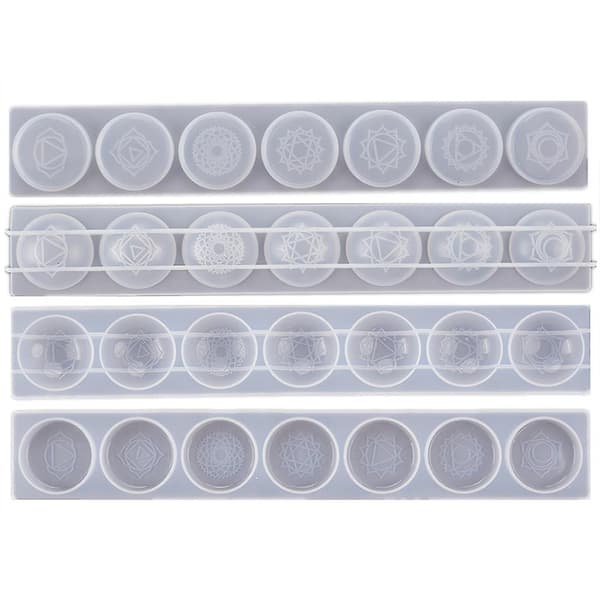 2 st 7 Chakras Diy Halvklotsspegel Gjutform