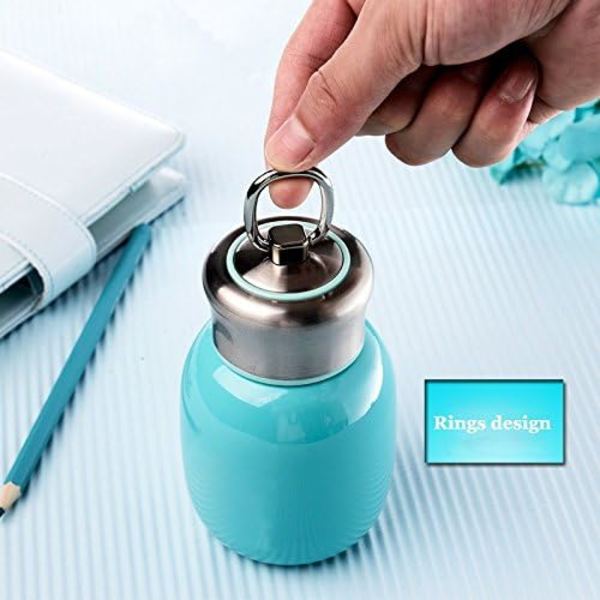 280ML Mini söt kaffevakuumflaskor termos i rostfritt stål för resor blue