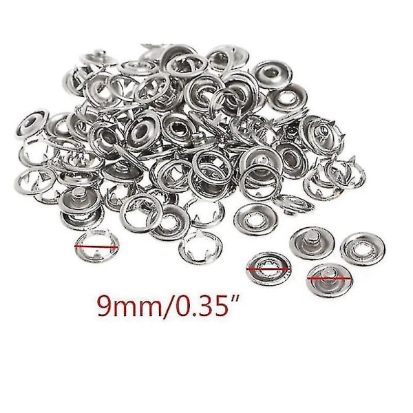 50 set tryckknappar med stift, tryckknappar med ringfästen
