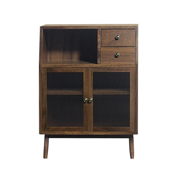 1/12 Miniature Simuleret Træskabsskabe Mini Kabinet Møbler Tilbehør