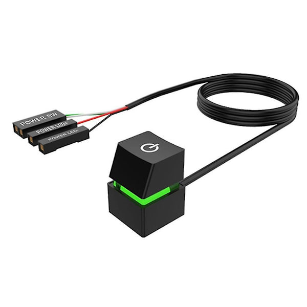 4m Extern PC-strömbrytare för stationär dator Moderkort På/Av-strömbrytare Black Green light