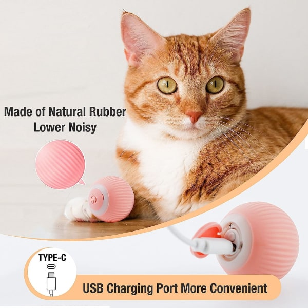 Kattelegetøj Elektrisk kattebold med LED-lys Automatisk legetøj