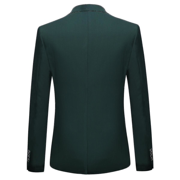 Miesten puku Business Casual 3-osainen puku Blazer Housut Liivi 9 väriä Z Green M