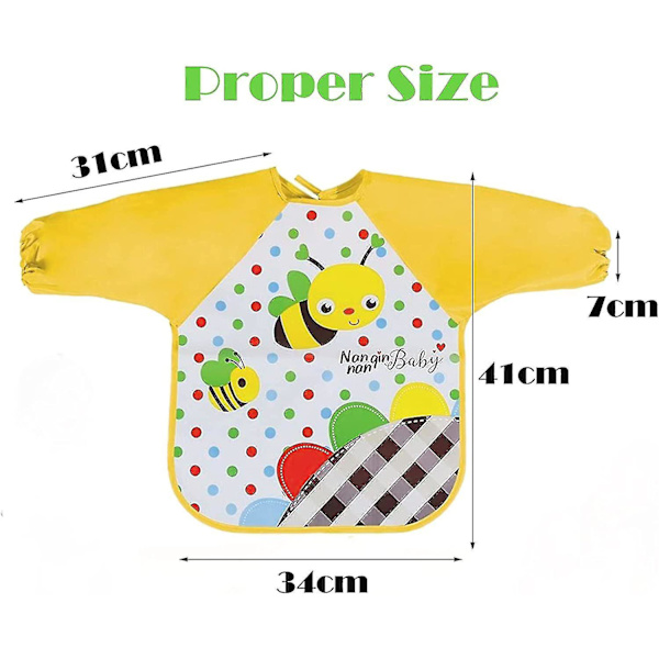 Bibseves Vattentäta Långärmade Baby Bibs Plast Eva Tvättbara Baby Bi