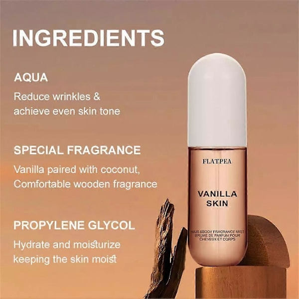 VANILLA SKIN Hiusten ja Kehon Tuoksusuihke Matkakoko UUSI
