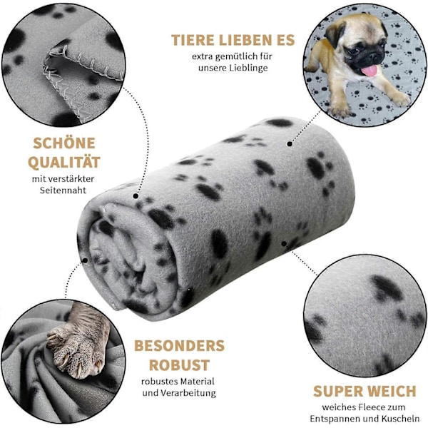 Kæledyrs Tæppe 3-pak Hunde- og Kattæppe Vaskbart Tæppe