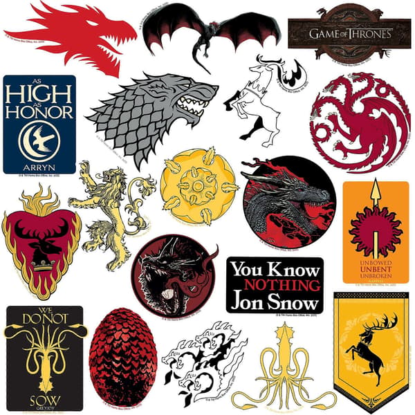 Game Of Thrones Deluxe Blandade Designs Stickers (Förpackning med 100)