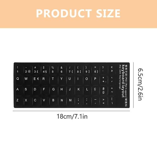10 stk Tastatur-klistremerker Svart bakgrunn med hvite bokstaver  Tastaturskall 2612 | Fyndiq