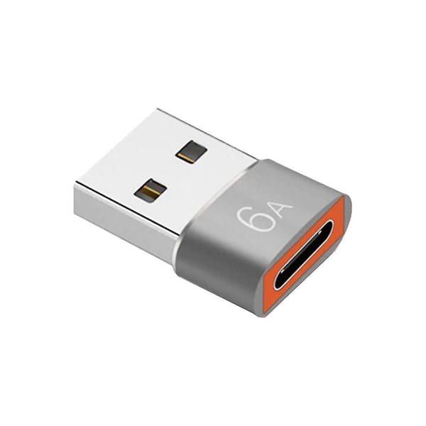Type-c-sovitin Mini Fast Charging 6a Type-c naar USB 3.0 Man Adapteri OTG-liitin Laturille Silver
