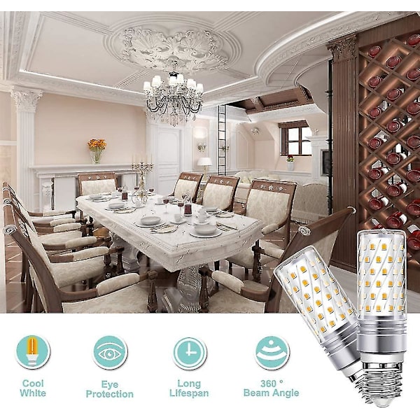 LED-lampa, majslampa Watt8w motsvarar 120w halogen majslampa 1600lm ljus AC 230v ljuskrona 360 bred stråle LED 84*2835 [energiklass A++] (e14