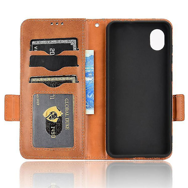 Magnetisk læderpung etui kompatibel med Samsung Galaxy Z Fold 4 med kortholder & pen slot & rem Brown