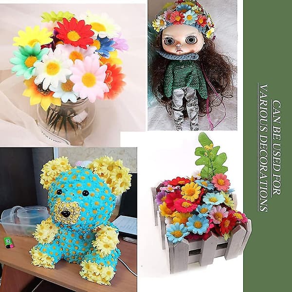 100 kpl Auringonkukka Pää Mini Kukat Gerbera Daisy Teko Silkki