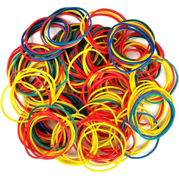 Gummibånd, 200 stk. Farvegummibånd Filbånd Gummi strækbare elastikbånd Robuste gummibånd Elastikbånd til skolehjem og kontorbrug