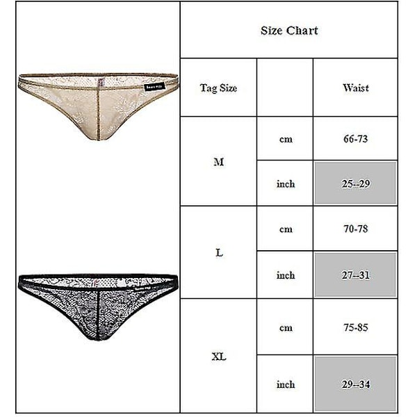 Män Lace Lågmidjade Kalsonger Underkläder Erotiska Underbyxor