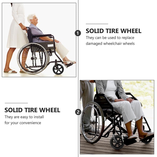 2 stk Rullestoldekk Rullestoltilbehør Utskifting av rullestoler Utskifting av rullestoldekk Manuelt rullestolhjul