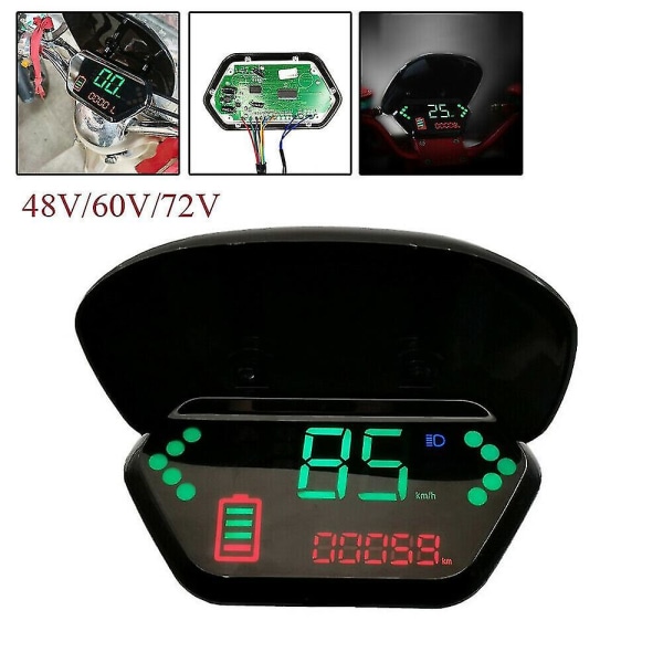 48v / 60v Motorsykkel Kilometerteller Digital LCD-skjerm Turteller LCD-hastighetsmåler for elektrisk motorsykkel