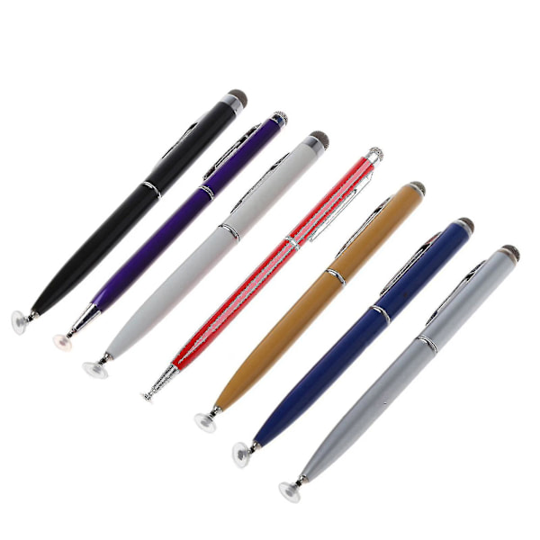 2 i 1 Fiber Metal Tip Stylus Kapasitiv Pen Skjerm Berøring D