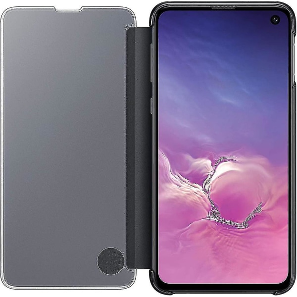 For Samsung Galaxy S10 Beskyttende Gjennomsiktig View Folio Deksel - Svart Fs