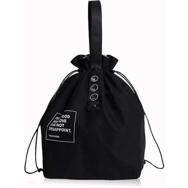 Lunch Bag With Drawstring , Black