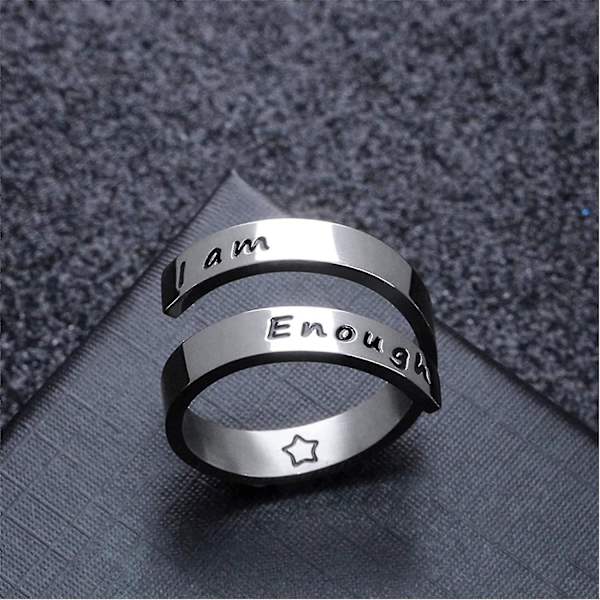 Ring Jeg er nok Ring Inspirerende Smykker Rustfrit Stål 18,9 mm Diameter, Rustfrit Stål