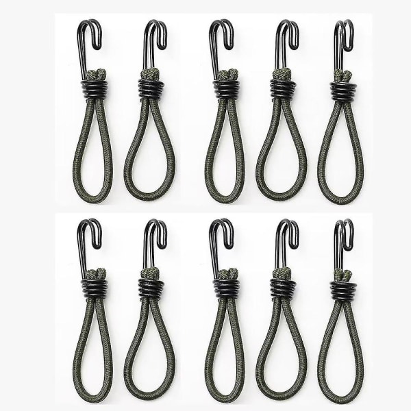 10 Professionelle Elastiske Spændere i Gummi med Krog til Presenninger, Plakater, Presenning Spændernet, Elastisk Strop, Presenning Støtte, Presenning Gum
