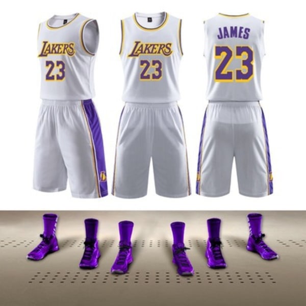 #23 Lebron James Basketball Dress Set Lakers Youth Jersey Nytt Produkt L
