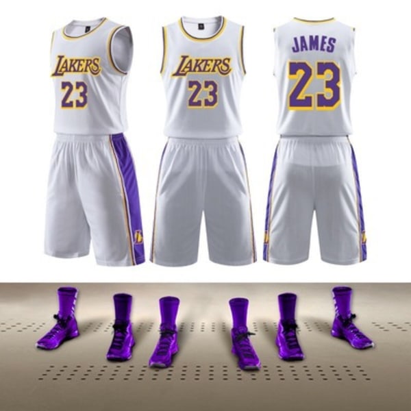 #23 Lebron James Basketdräkt Set Lakers Youth Jersey Ny produkt