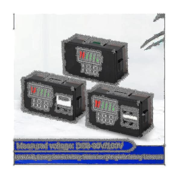 Batteriladdningsnivåindikator Litiumbatterikapacitetsmätare Testdisplay Led-testare Voltmeter, Us