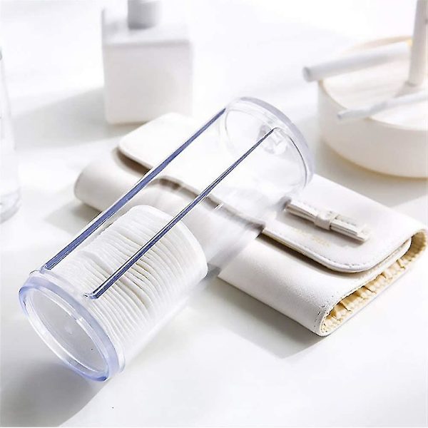 Bomuldsrondelholder Makeup Organizer Box Med Låg Transparent Akrylbeholder Kosmetisk Opbevaringsboks Makeup Etui Til Badeværelse1stk