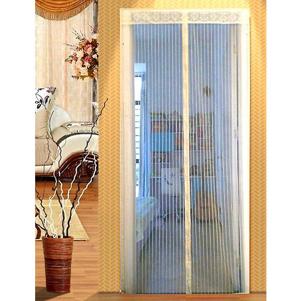 Dørgardin mod insekter, myggenet magnetisk dør 80x210cm (brun)