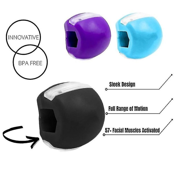 Ansiktsfitnessball ansiktsstrammer treningsapparat mot rynker kjevetrening