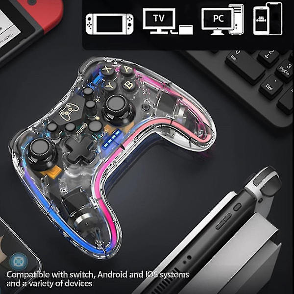 Kontroller 6-axlig Somatosensorisk Rgb Spelkontroll Kompatibel Med Switch Lite Switch Oledeled