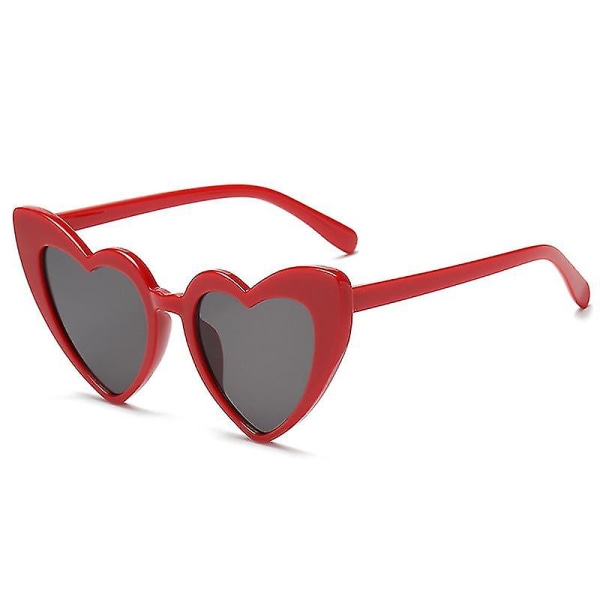 Hjärtformade solglasögon kvinnor märkesdesigner mode vintage nyanser glasögon retro spegel Rosa gradient solglasögon hona Red Gray