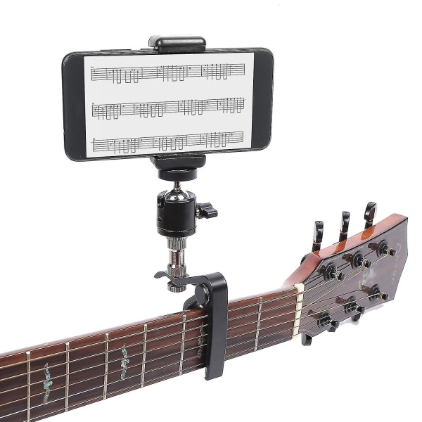 Elektrisk akustisk klämma Gitarrtelefonhållare Smartphone Gitarr Capo Mobiltelefonklämma Clip Mount