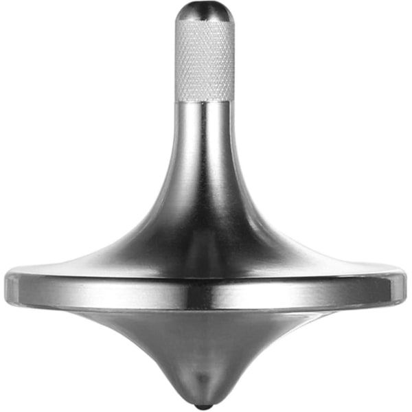 Snurra i rostfritt stål, premium utsökt perfekt balans välgjord metallskrivbord Edc Little Fidget Toy (silver, liten diameter 24 mm)