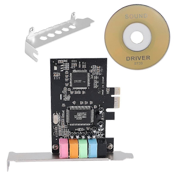 PCIe Ljudkort 5.1, PCI Express Surroundkort 3D Stereo Ljud med Hög Ljudprestanda PC Ljudkort CMI8738 Chip