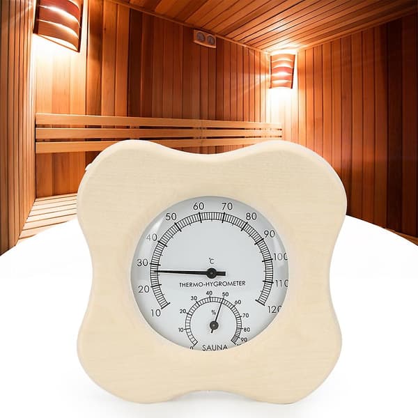 Sauna Rum 2-i-1 Træ Termo Hygrometer Termometer Hygrometer Dampbad Tilbehør