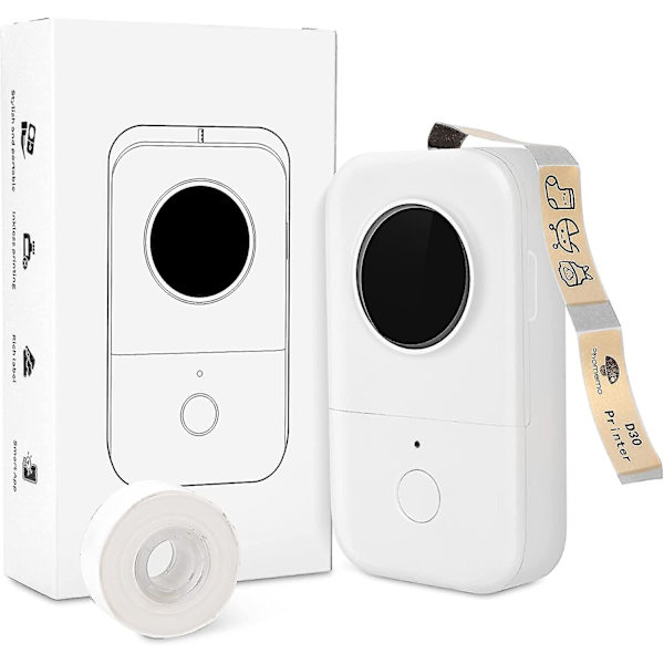 D30 Mini Hvid Klæbende Bluetooth Etiketprinter - Forenkl Etiketteringsopgaver