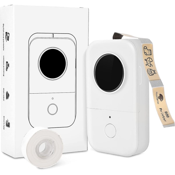 D30 Mini hvid selvklæbende Bluetooth-labelprinter - Forenkle etiketteringsopgaver