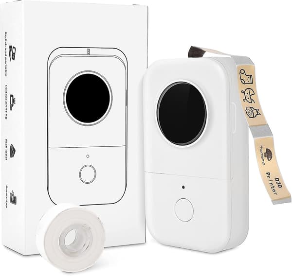 D30 Mini Hvit Lim Bluetooth Etikettprinter - Forenkle Merkingsoppgaver