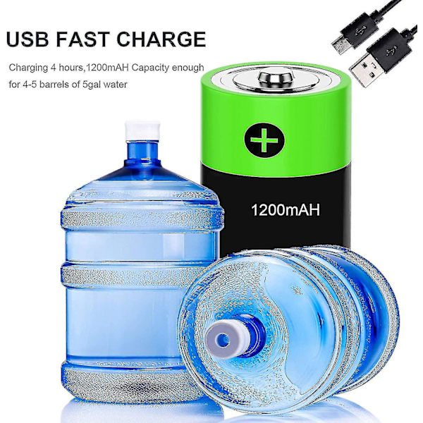 Vattenflaskepumpautomat 5 Gallon Vattenflaskedispenser Med Usb-laddning Automatisk Pump För Utomhus Eller Kök (vit)