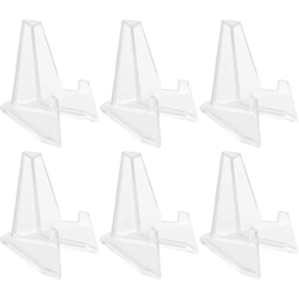 6 stk. gennemsigtige badge-displaystativer - stabile badge-displayholdere