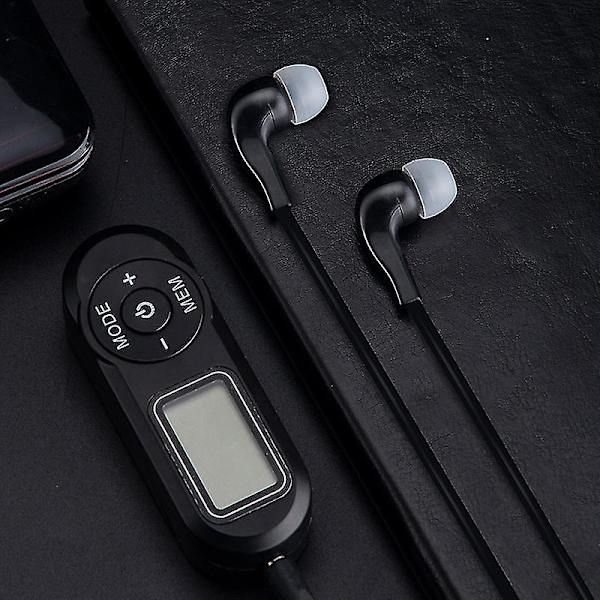 Personlig FM Walkman Radio, Mini Digital Tuning Bärbar Radio Med Hörlurar LCD-Skärm, Fickradio För Promenader Jogging