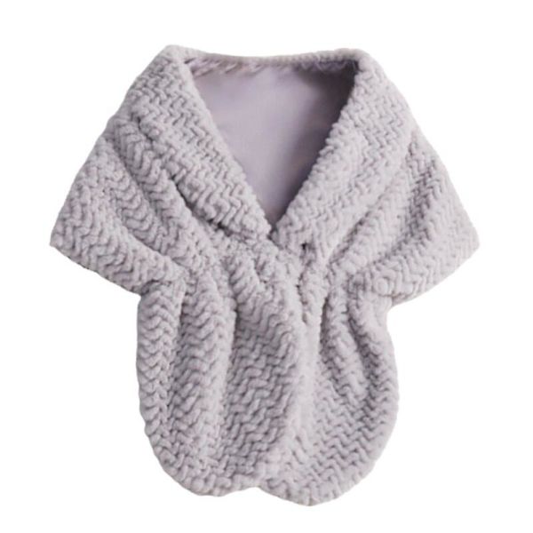 Vinter Elegant Dame Imiteret Pels Kappe Brude Imiteret Pels Frakke Kvinder Bryllup Sjal Aften Fest Wraps Slim Pels Skulder Kapper QH S