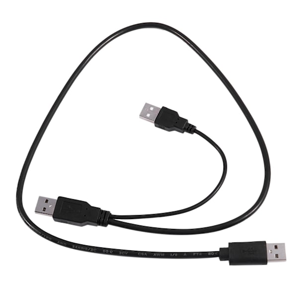 USB 2.0 Type A Hann til Dobbel USB A Hann Y-Splitter Kabel Svart