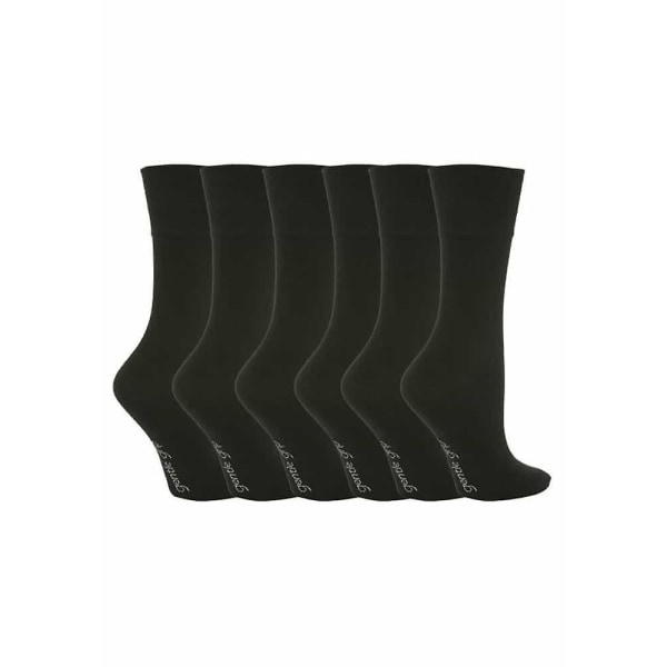 6 stk. damestrømper med blidt greb, ikke-elastiske, str. 4-8 UK Black