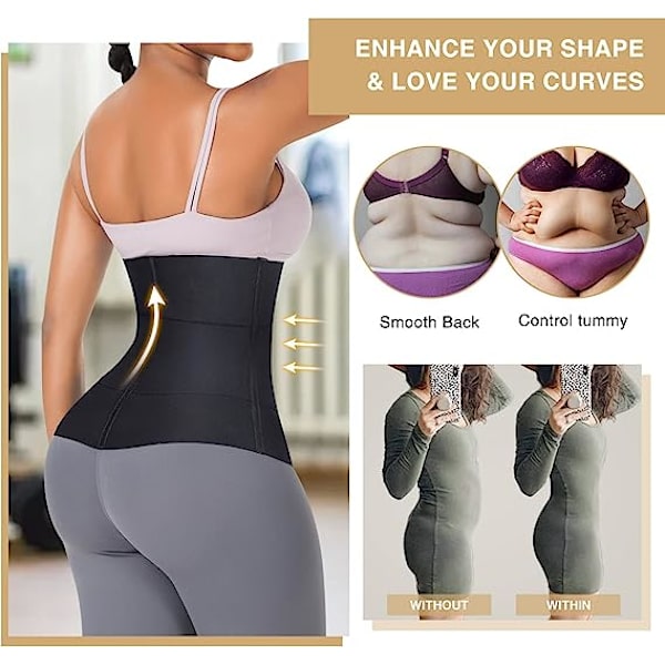 Taljetræner til kvinder 3 segmenteret timeglas underbust body shaper med 3 stålknopper og M