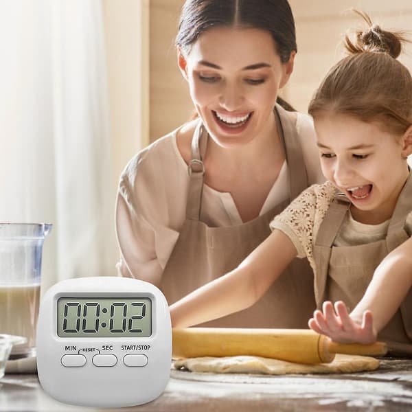 Kjøkken Timer Teller Opp Ned Matlaging Påminnelse Plast Digital Lcd