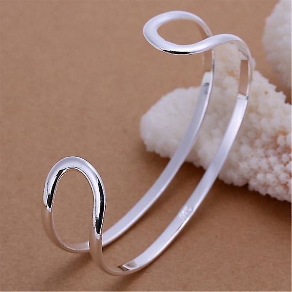 Retro Silverpläterad Bangle Armband Justerbar Metall För Flicka Kvinnor Present Dekor