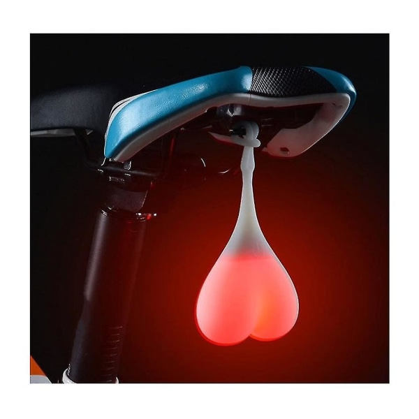 Cykelbollar Svans Silikonljus Creative Bike Vattentät Night Essential Led-varningsljus Cykelryggstöd Ägglampa (röd)